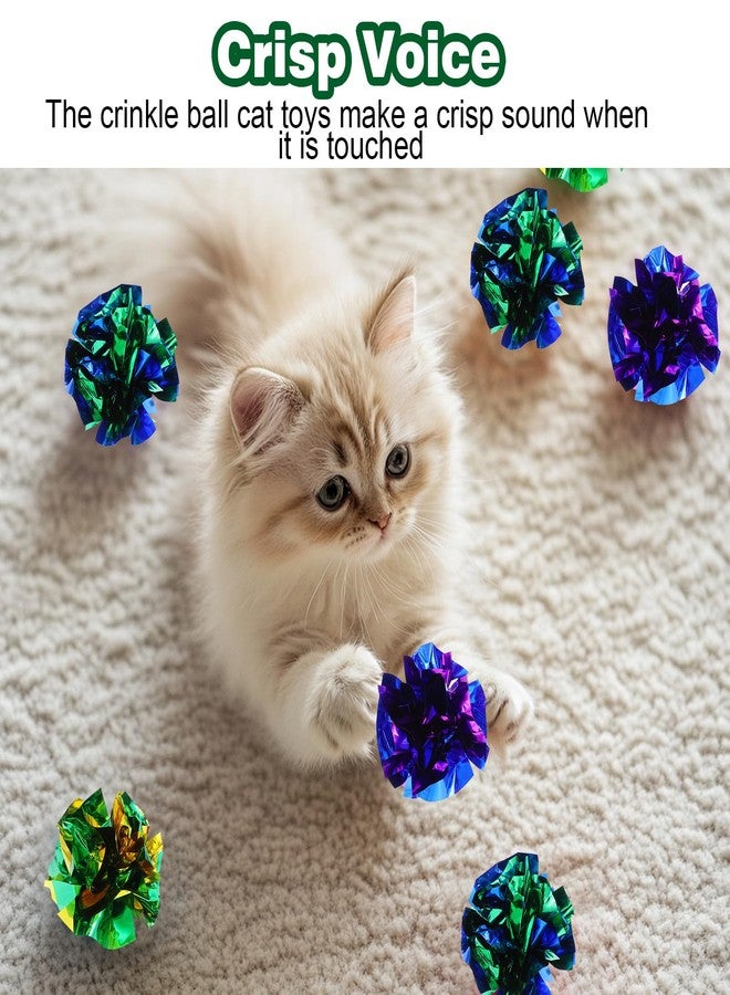 Tobeelec 100 Pcs PVC Crinkle Balls Cat Toys 2.36" Interactive Crinkle Ball, Colorful Balls Chew Toy for Cat Chase Ball Toys Attract Cats for Indoor Cats and Kittens to Keep Fit and Active(Colors Random) - Image 5